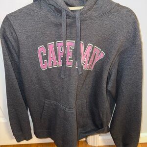 Gray Women's Cape May Hoodie Pink Words